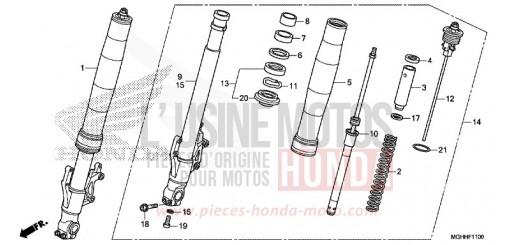 FOURCHETTE AVANT VFR1200XDH de 2017